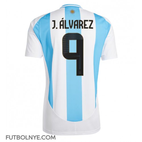 Camiseta Argentina Julian Alvarez #9 Primera Equipación Copa America 2024 manga corta